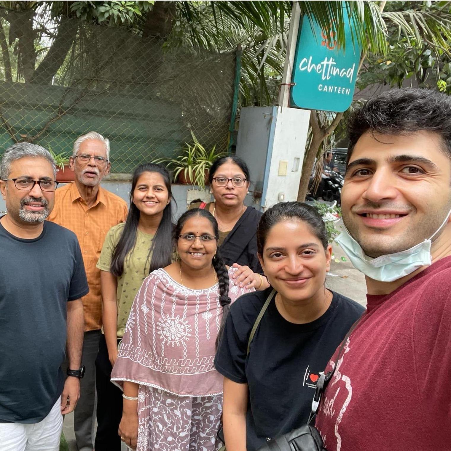 Tigran meeting some of the family in India