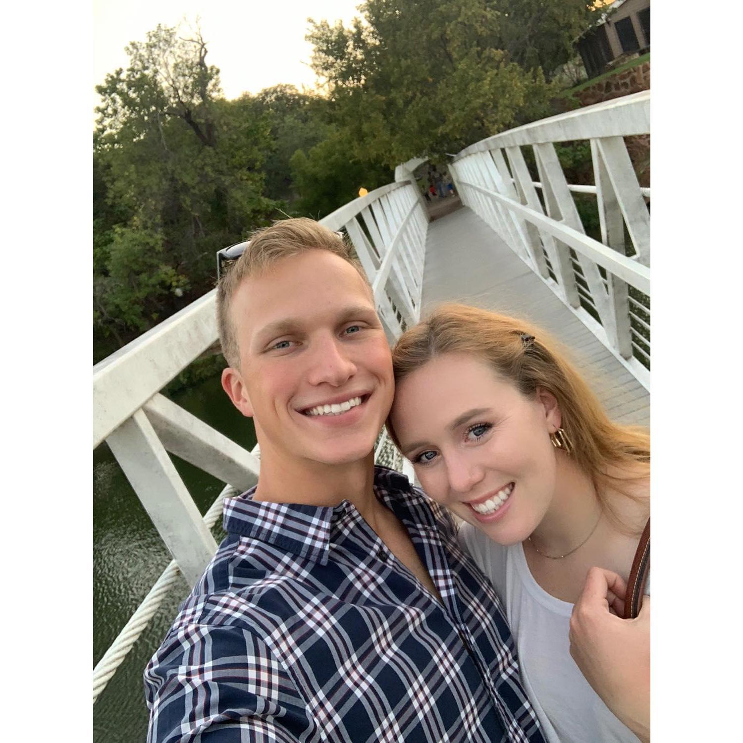 Watching a beautiful sunset just outside of Fort Sill, in Medicine Park, Oklahoma.