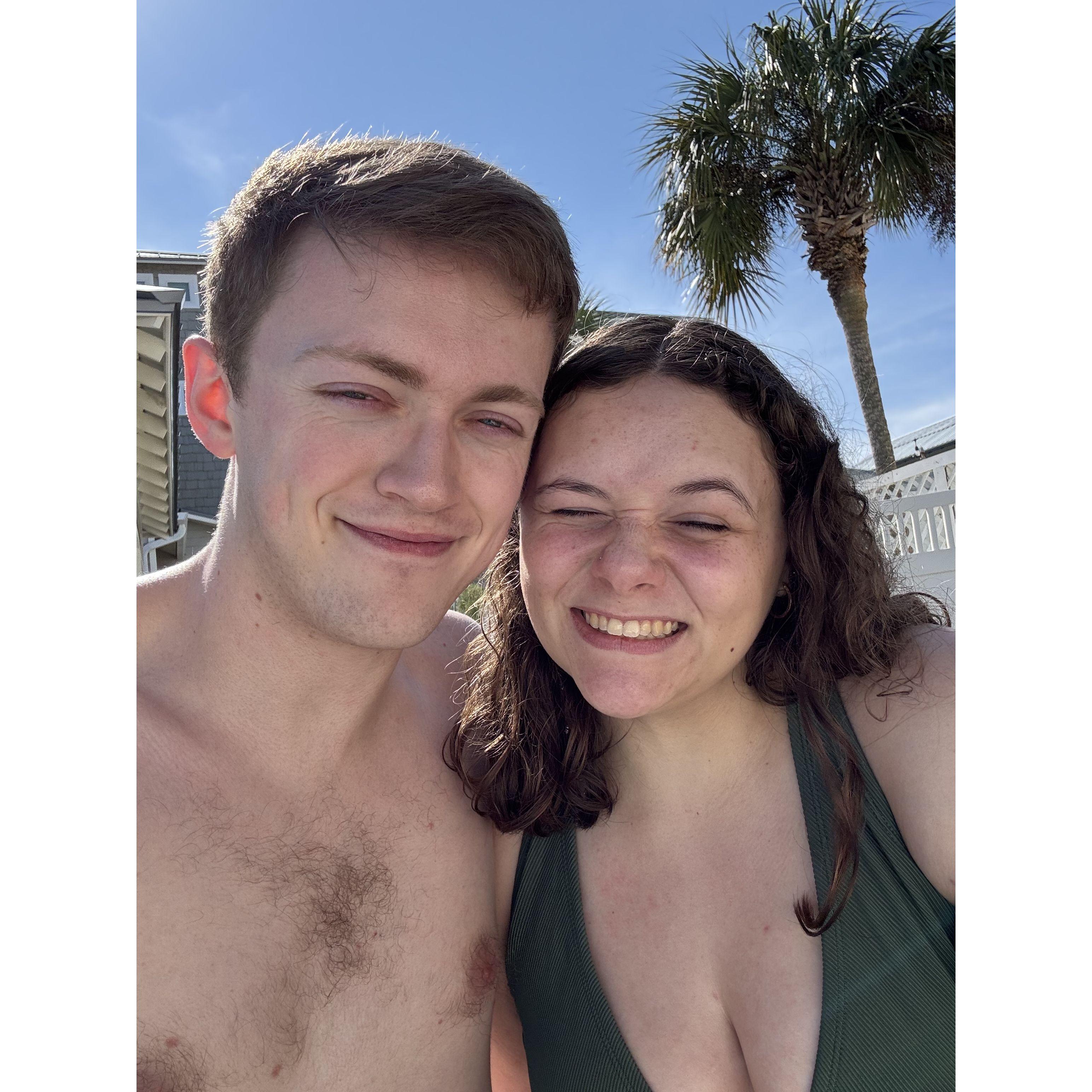 Cheesing by the pool.