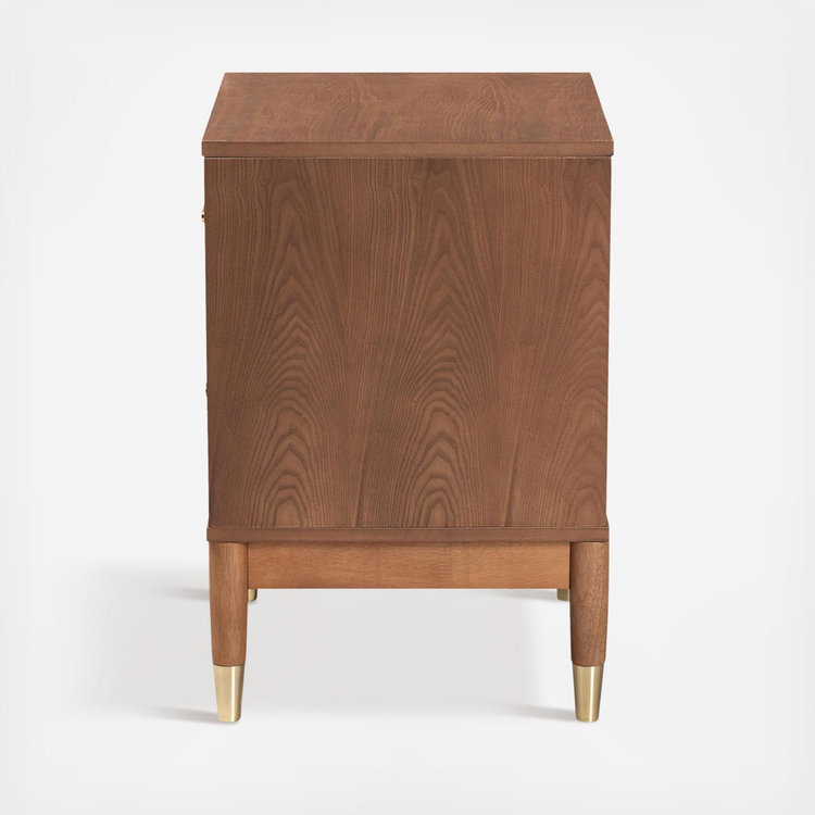 Baxton Studio, Mandolin Mid-Century 2-Drawer Nightstand | Zola