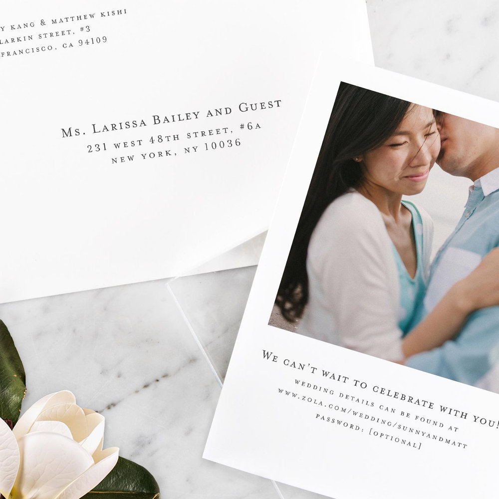 Lucca Portrait | Dusty Blue | Zola Wedding Invitations