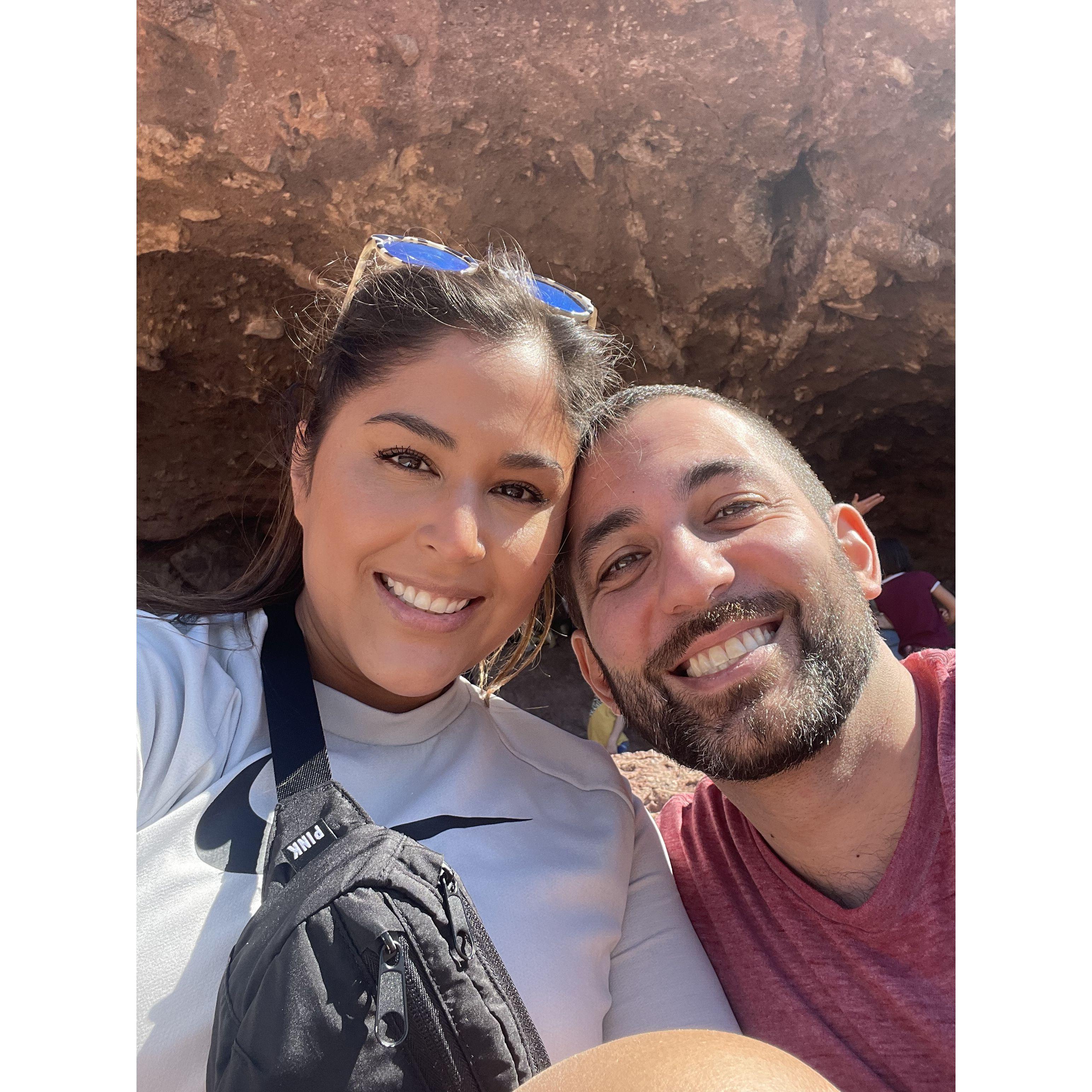 Our hike in phoenix where David said "man this would have been a great proposal spot" one year ago