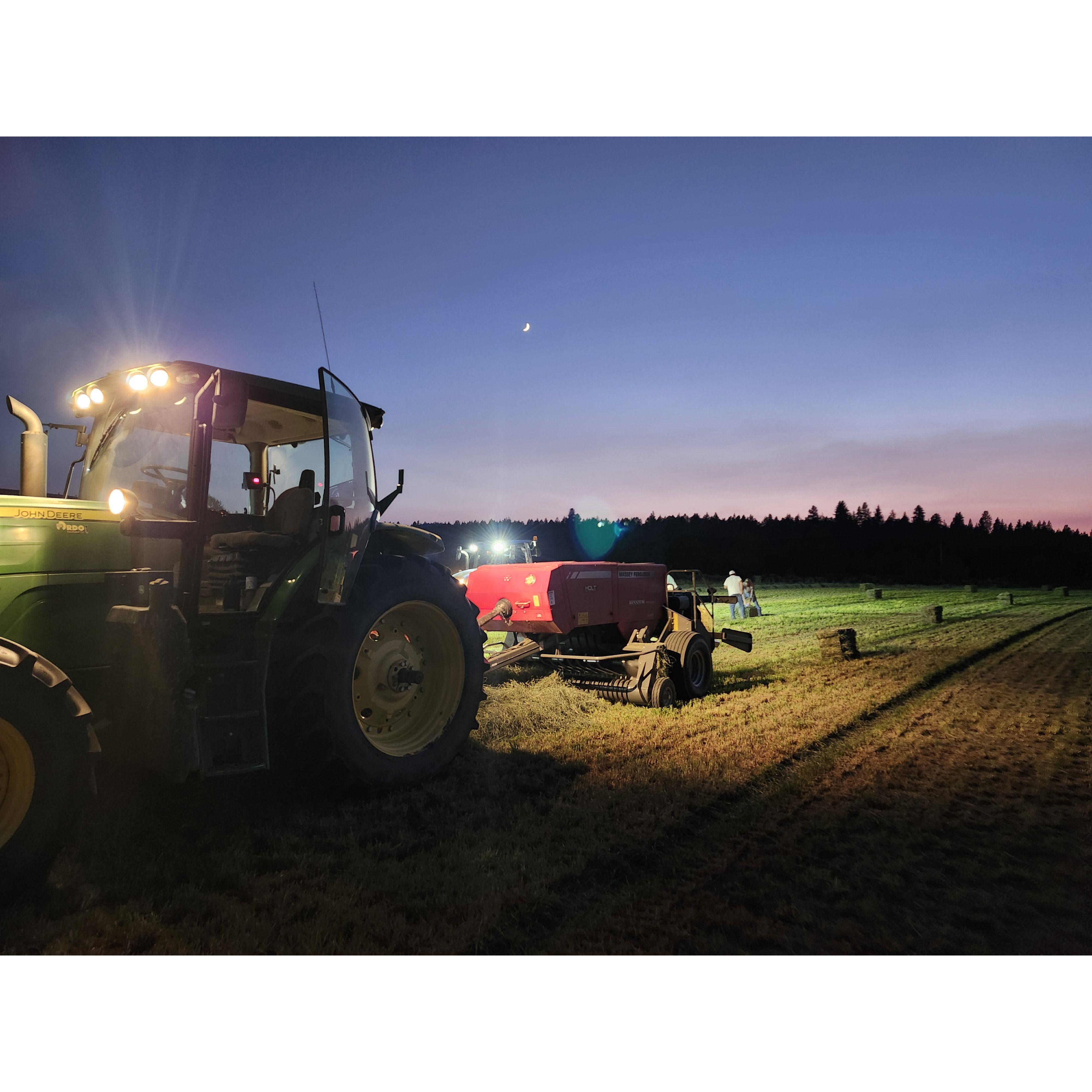 Most of our summertime dates happened here, baling hay in Klamath Falls Oregon. I went to visit Bradley as often as I could during summer vacation, and he would come see me in the winter.