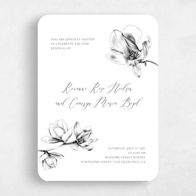White Rounded Wedding Invitation - Novela Vow Renewal