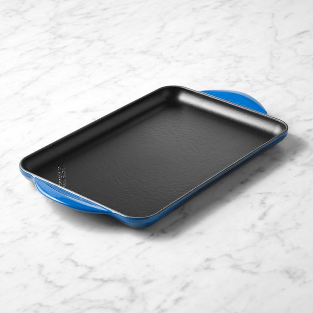 Le Creuset Signature Enameled Cast Iron Skinny Griddle, Lapis