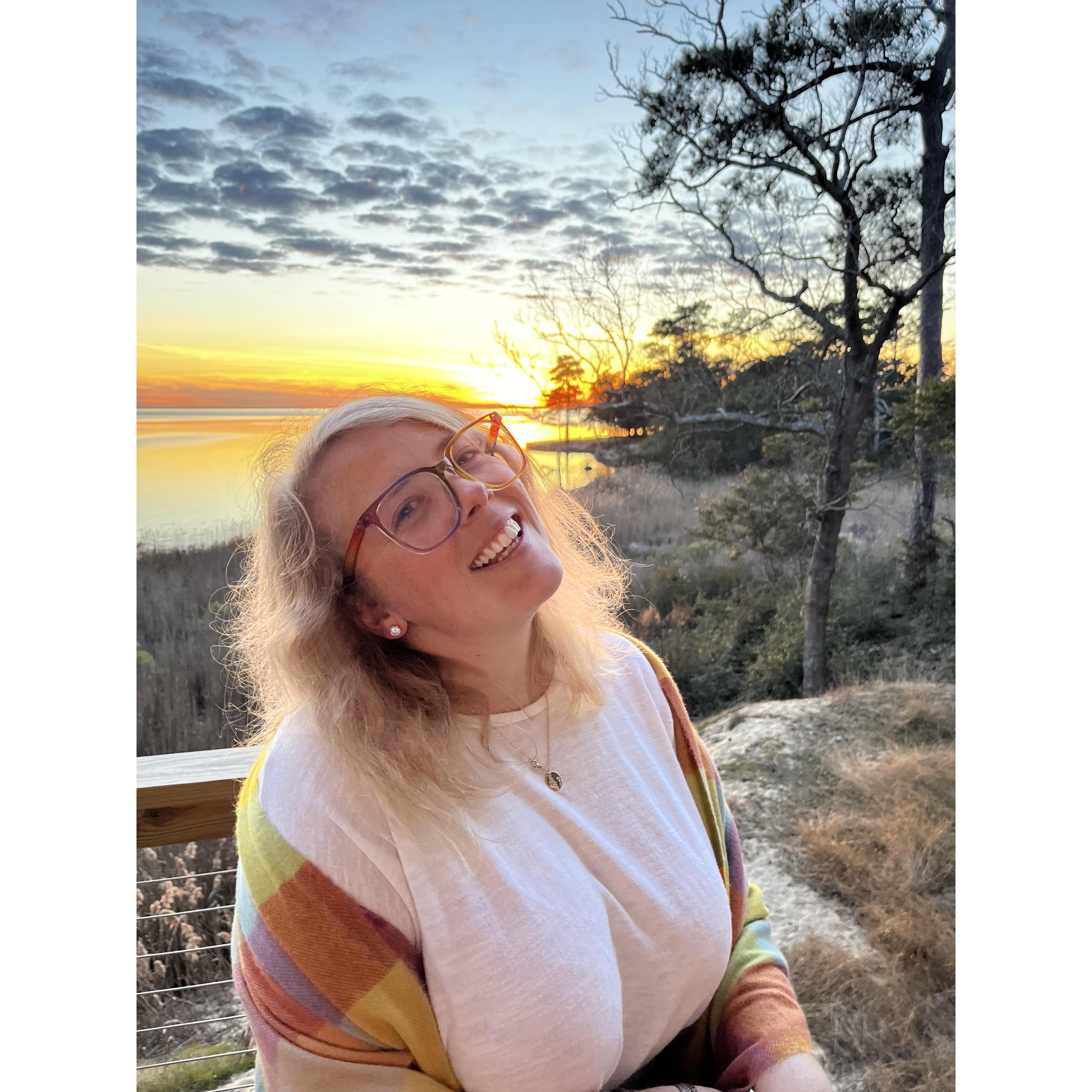 Ky took this photo of me on my parent's back porch; we love the sunshine and outdoors :)