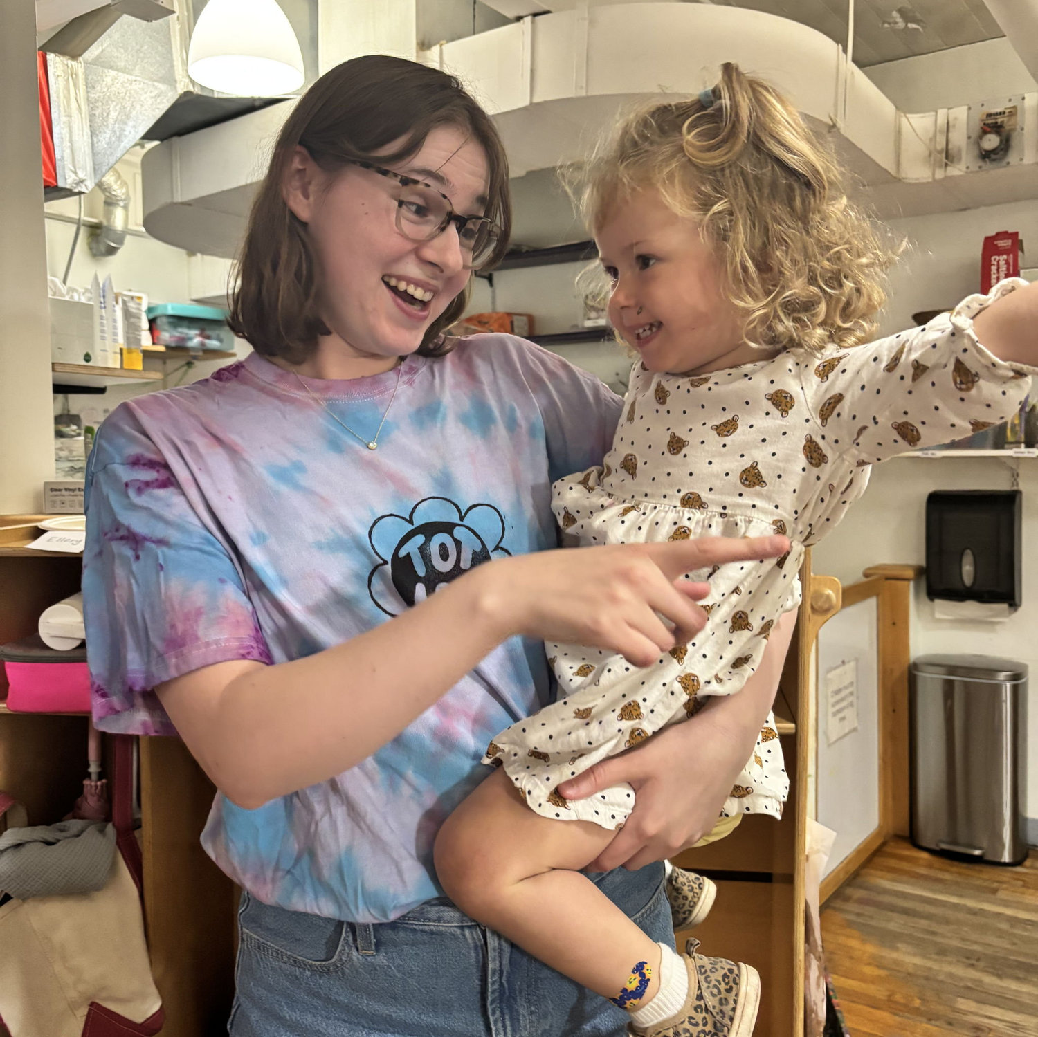 Katie and her teacher Leanne