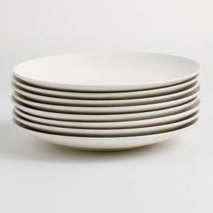 Craft Linen Stoneware Coupe Dinner Plates, Set of 8 + Reviews | Crate & Barrel