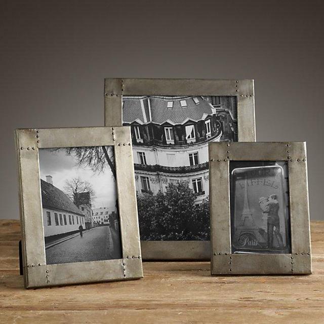 Antiqued Nailhead Tabletop Frames - Zinc 8X10