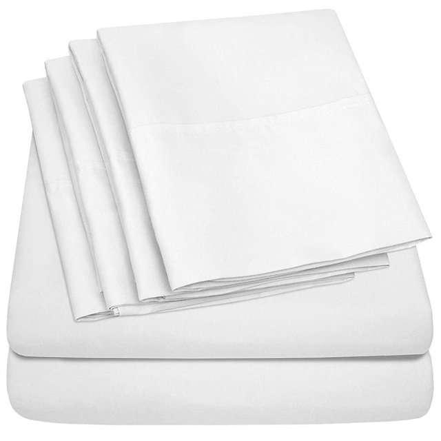 Sweet Home Collection Full Size Bed Sheets-6 Piece 1500 Thread Count Fine Brushed Microfiber Deep Pocket Set-EXTRA PILLOW CASES, VALUE, White