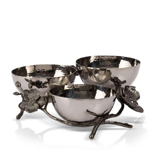 Michael Aram Black Orchid Triple Nut Dish