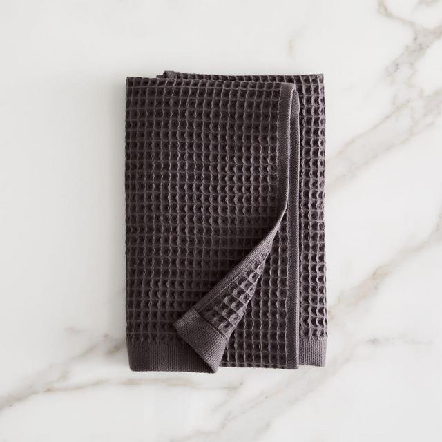 Organic Waffle Towel, Hand Towel, Gray Dusk