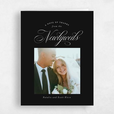 Black Typography Wedding Thank You - Marvis Photo