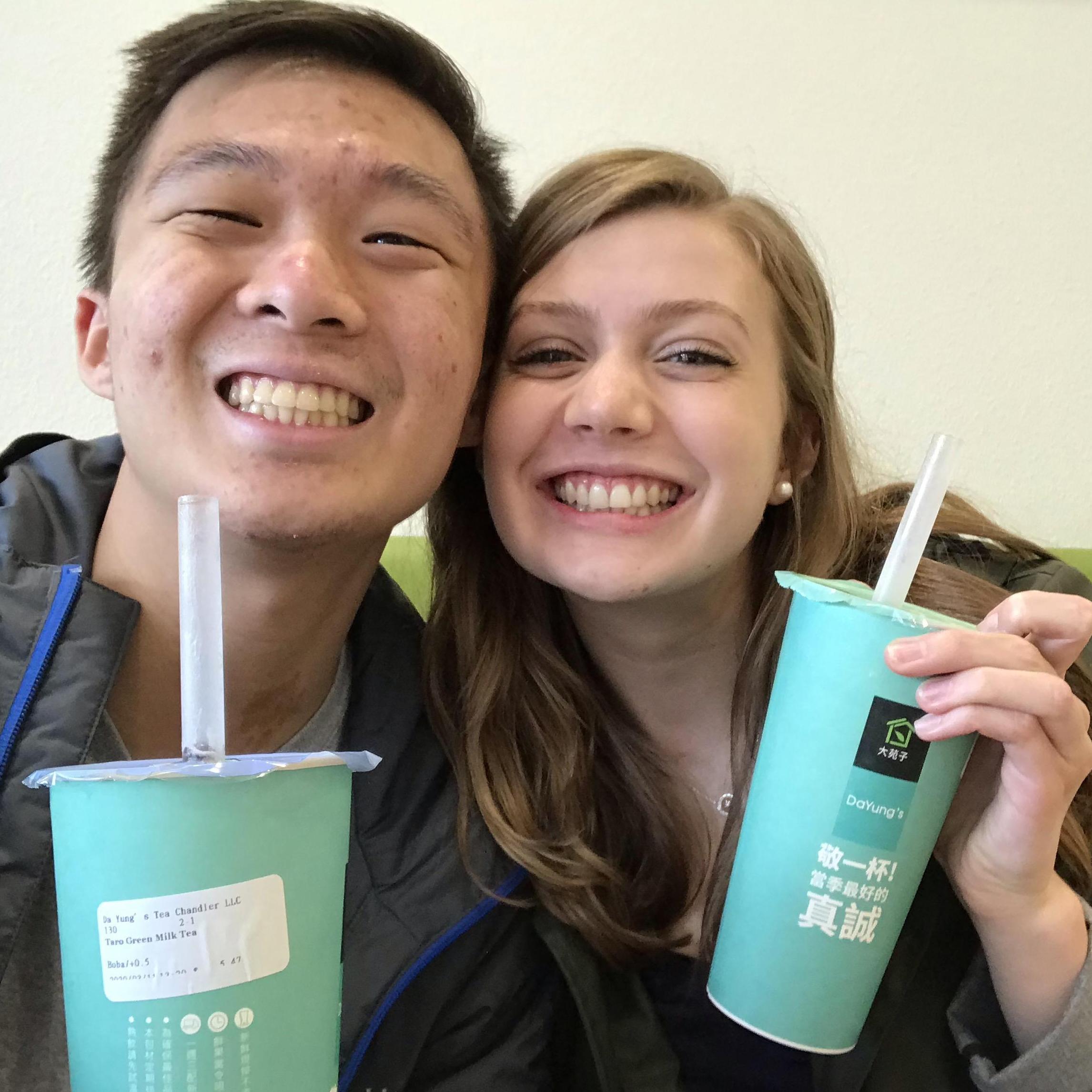 Enjoying Philip's favorite Boba in Arizona