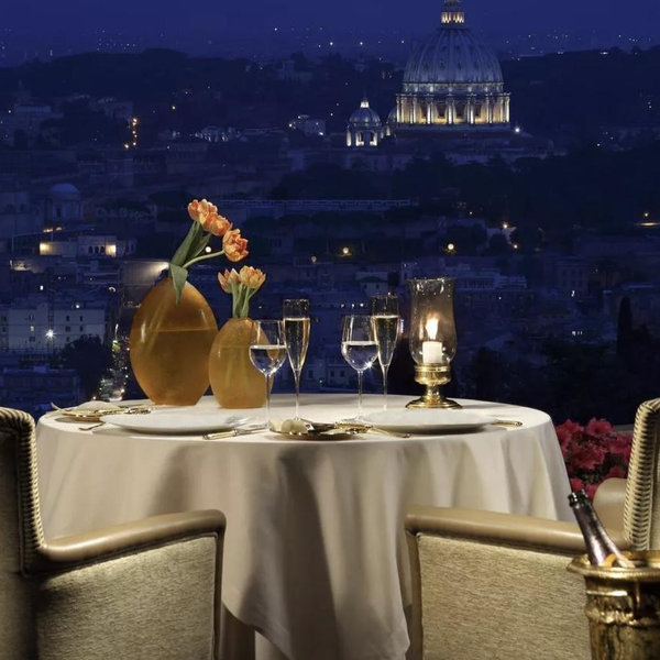 Our First Honeymoon Dinner in Rome