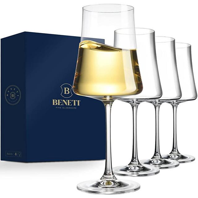 European Wine Glasses, High-End Stylish Wine Glass, [4 Pack] 15 Ounces Red Wine Glasses, Premium Crystal Clear Blown Glassware for Wines, Extremely Durable, Great Gift for Holiday, Christmas, Birthday