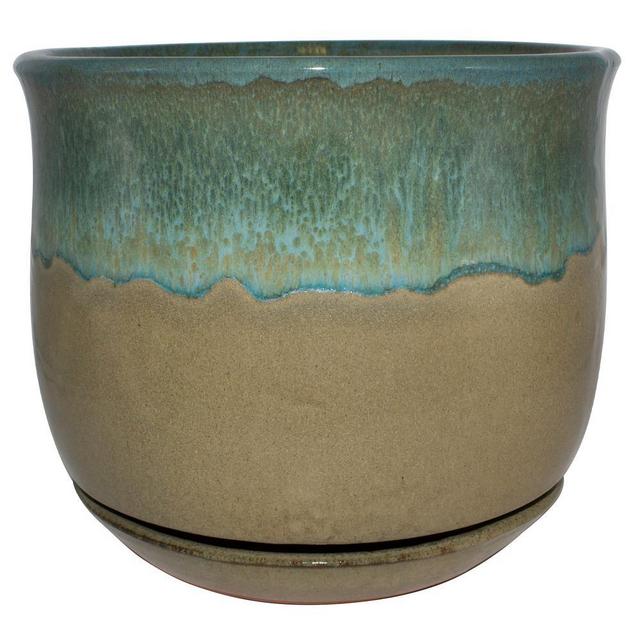 12 in. Dia Multi-Color Bella Ceramic Planter