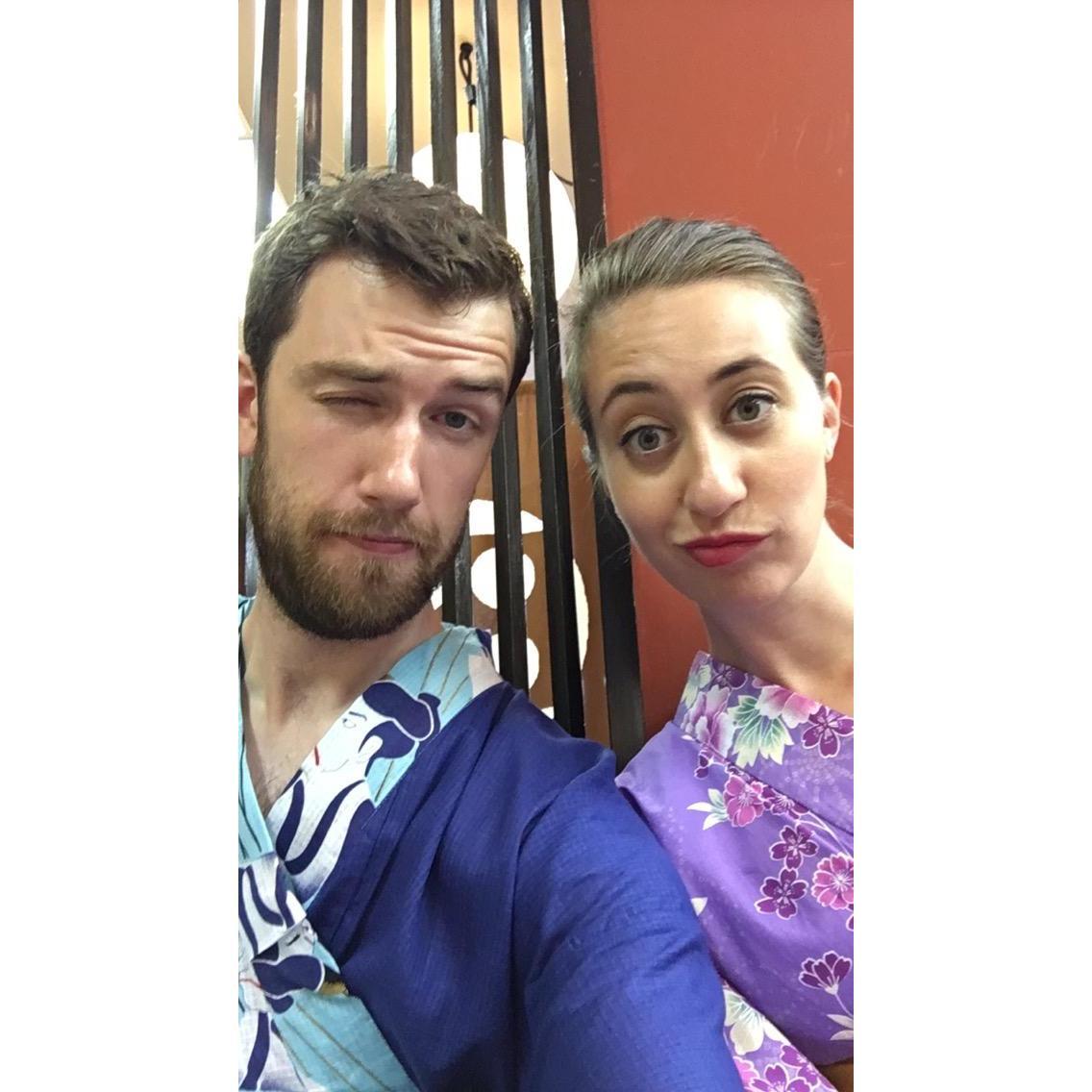 On a yukata date in Japan