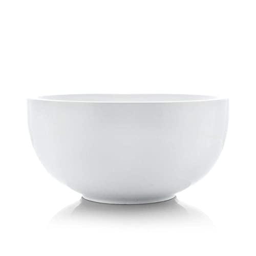 SURFLORA 9.5 Inches, 3 Quarts Thick Wall Large Porcelain Serving Bowl of Salad, Pasta, Soup, Mixing Bowl, White