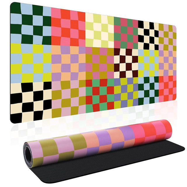 HAOCOO Desk Mat - XXL Mouse Pad, Large Desk Mat with Cool-Feeling Design, Non-Slip, Waterproof, Retro Checkered