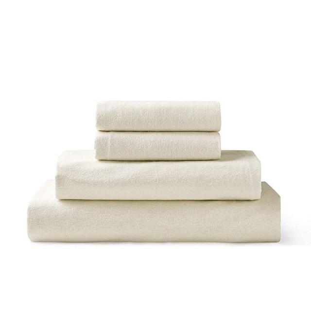 Brielle 100-Percent Cotton Flannel Sheet Set, Queen, Cream