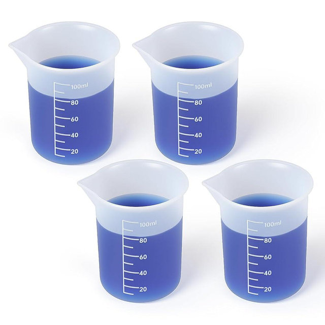 BOHUIZ 4Pcs Laundry Detergent Cup, Silicone Laundry Detergent Measuring Cup, Washable Dispenser Cups Reusable Laundry Measuring Cup for Liquid No More Mess or Leaks for Home, Dormitory, Hotel