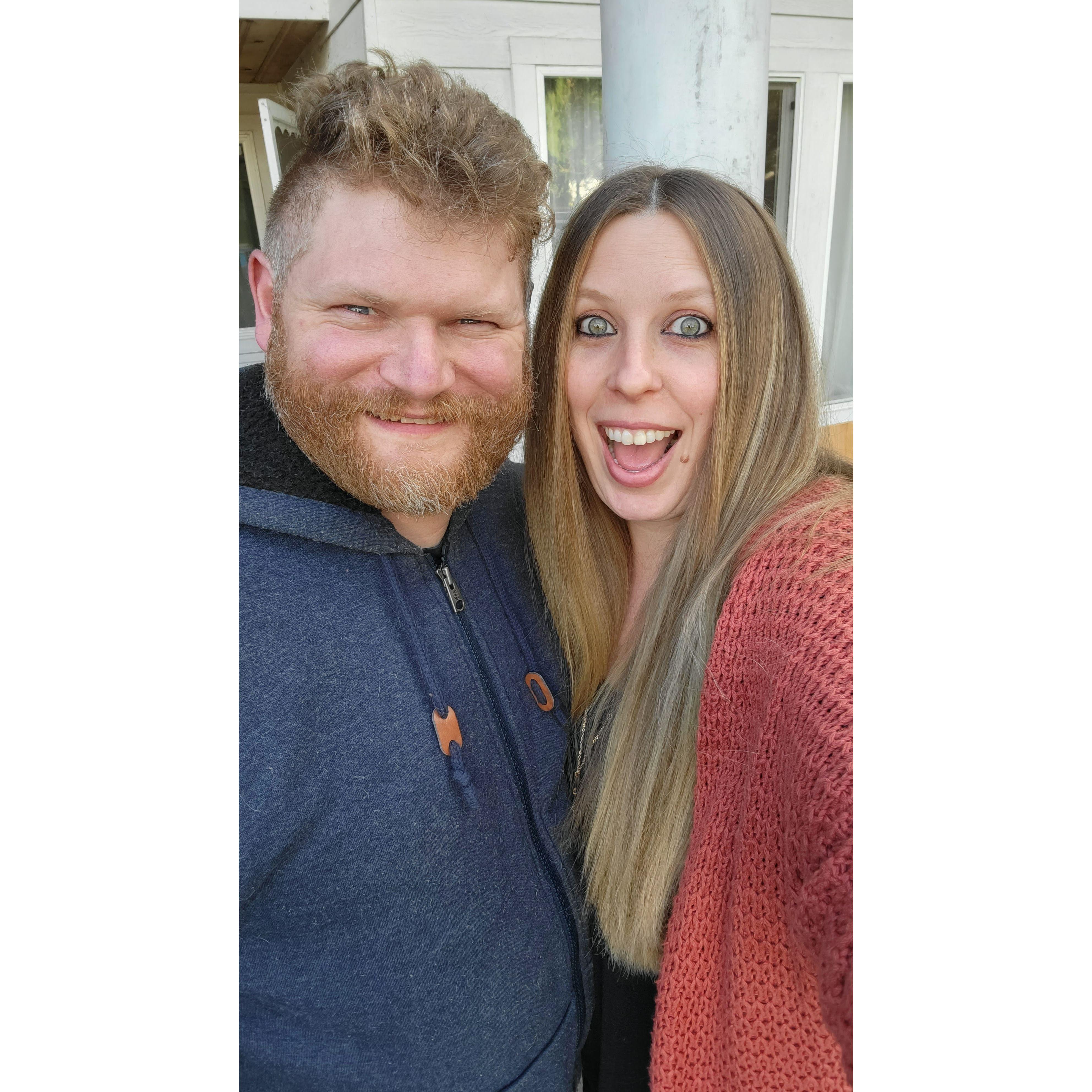 Our hair beginning to look the same shade.