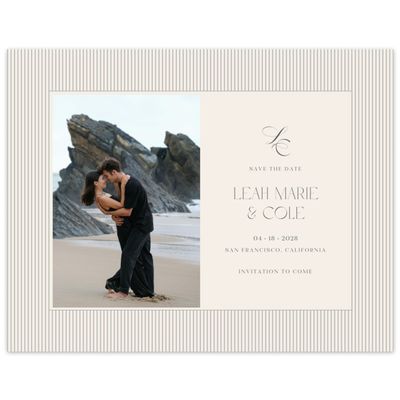 Linen, Beige Wedding Digital Save the Date - Tristabelle Photo