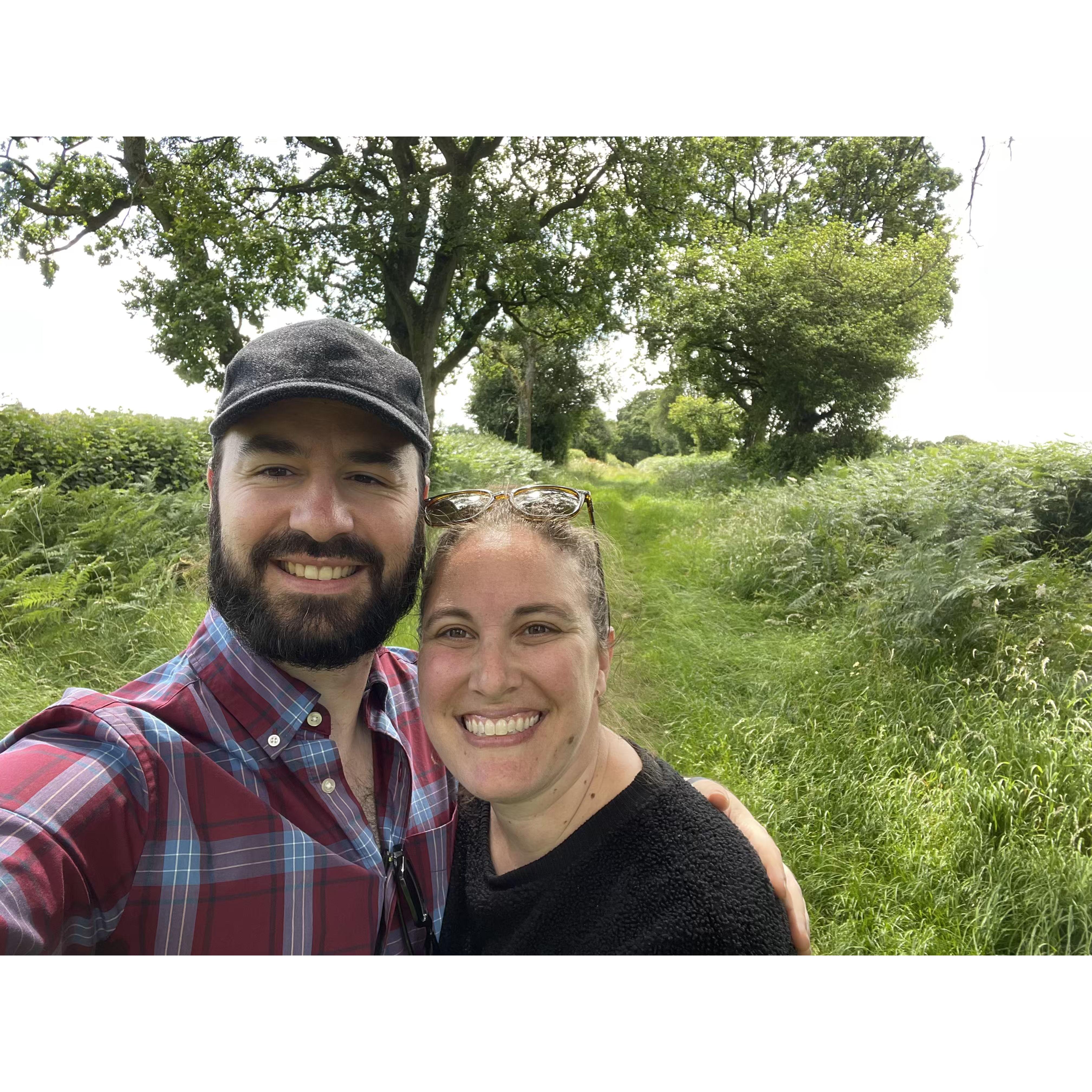 Strolling through the English countryside like Charles Dickens.