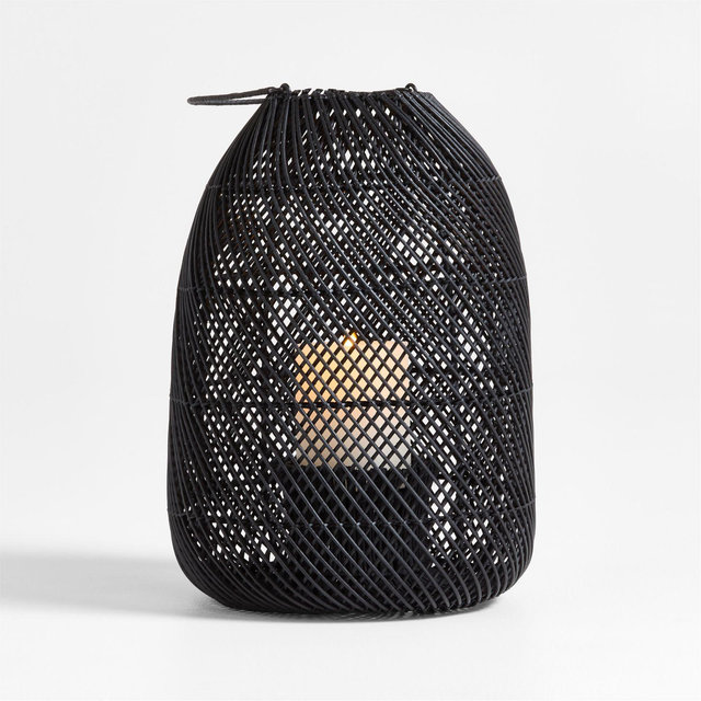 Rota Black Woven Lantern 17"