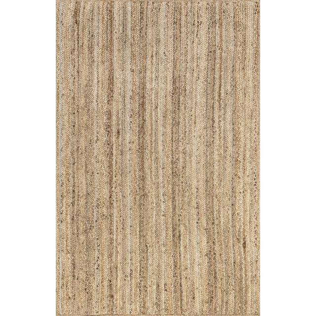 nuLOOM Hand Woven Farmhouse Jute Area Rug, 5' x 8', Natural