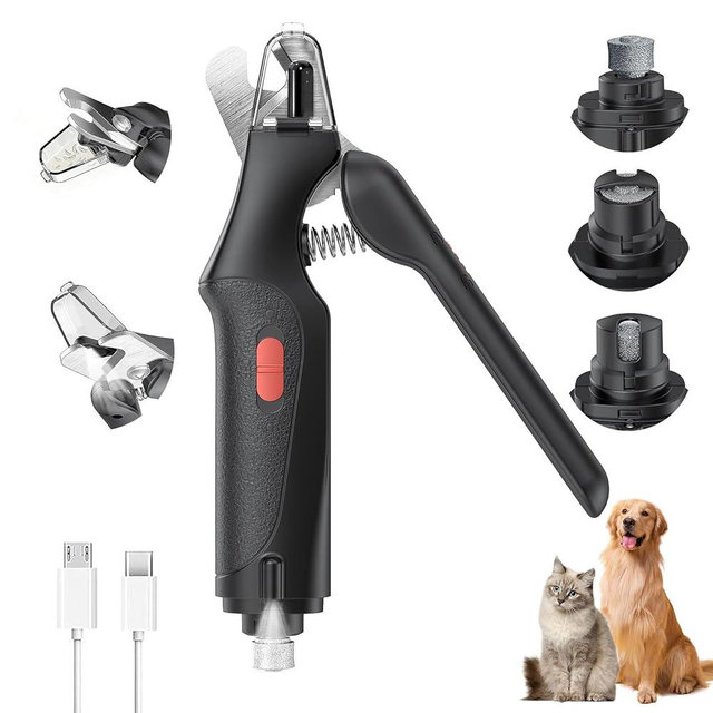 CATPICK 2-in-1 Cat Nail Clippers & Dog Nail Clippers Trimmers for Large Medium Small Dogs Cats Claw Trimmer Quick Sensor and Safety Guard USB Rechargeable with 2 LED Lights Dogs Nail Trimmer