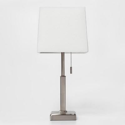 Square Stick With Outlet Table Lamps Nickel (Lamp Only) - Threshold™