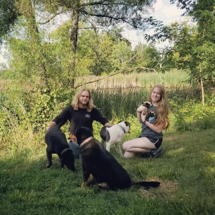 First family photo at our new house! Rudy, Chewy. Grizzwald, Panini and Fettuccini