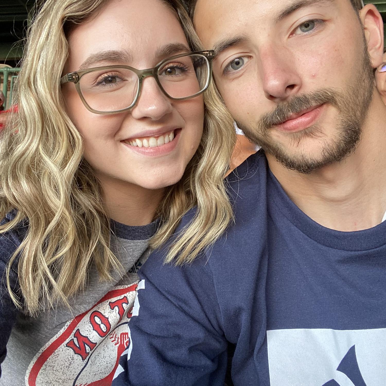Our first Red Sox vs. Yankees game together, of course the Red Sox won!