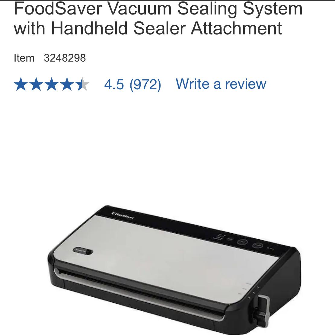 FoodSaver Vacuum Sealing System with Handheld Sealer Attachment