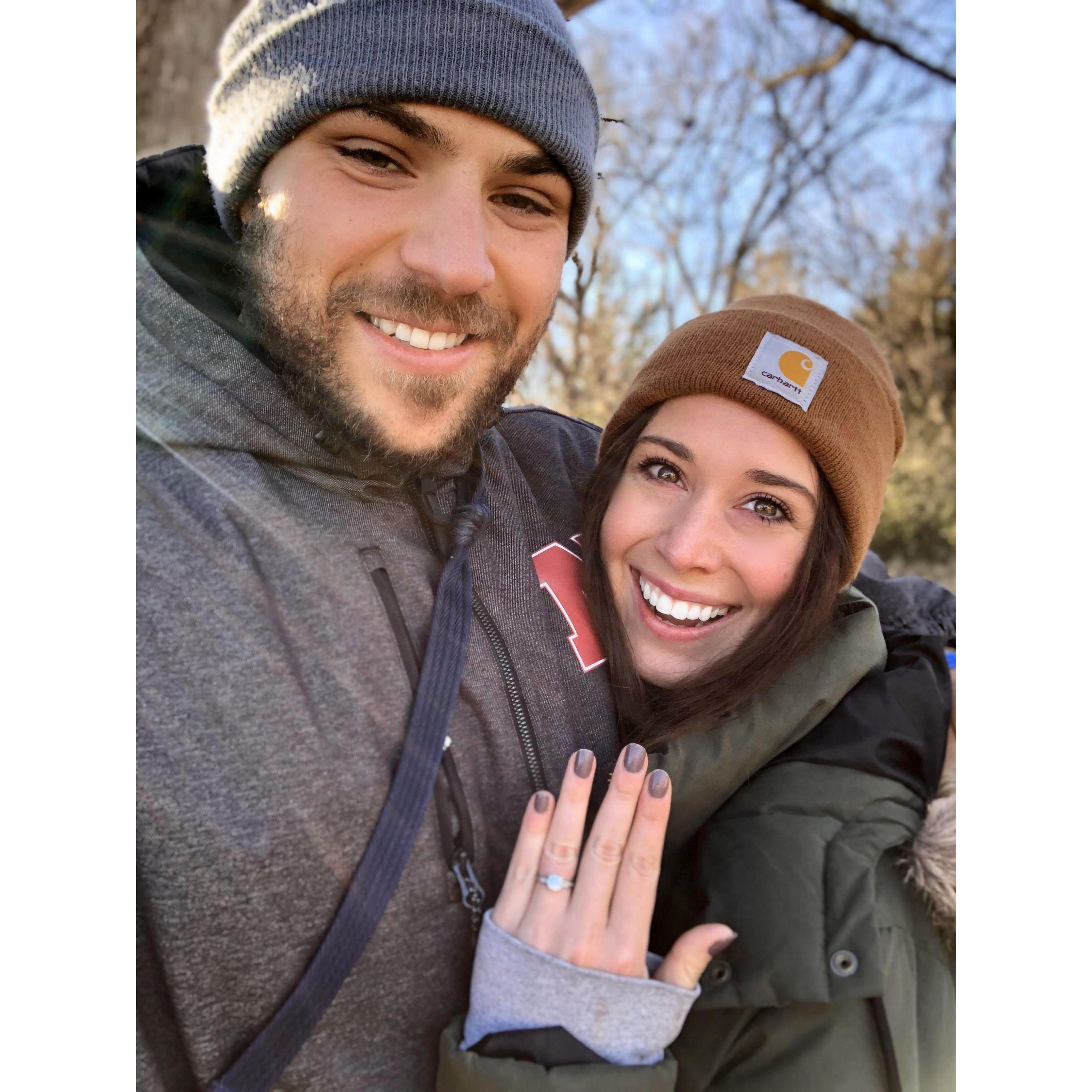 Minutes after getting engaged.