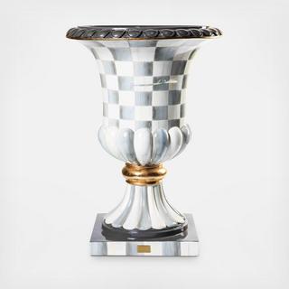 Sterling Check Pedestal Urn