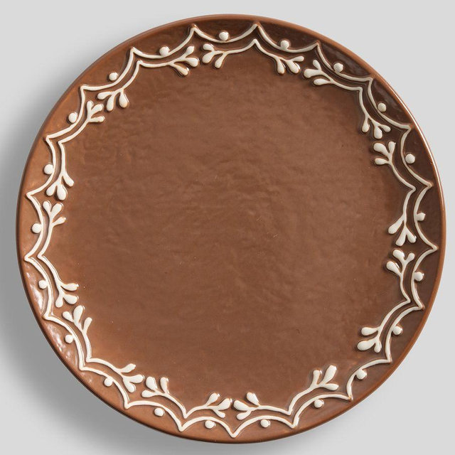 Gingerbread Stoneware Dinner Plates, Set of 4 - Brown