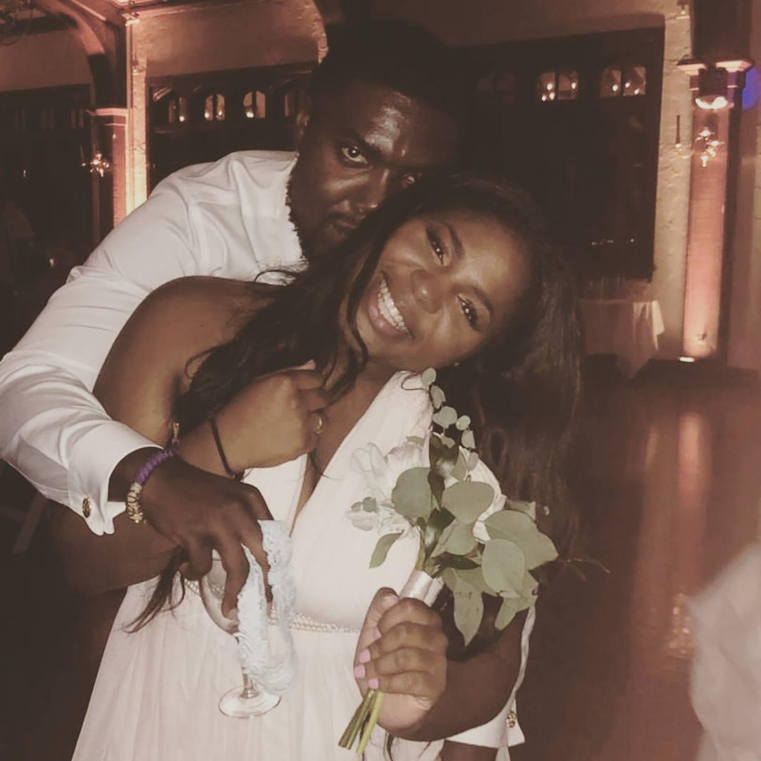 Our first wedding. I caught the bouquet!!