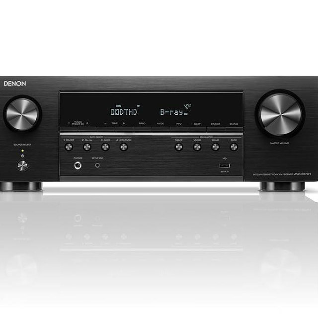 Denon AVR-S670H 5.2 Ch Home Theater Receiver, 8K UHD HDMI Receiver (75W x 5), Streaming via Built-in HEOS Bluetooth & Wi-Fi, Dolby TrueHD, Dolby Pro Logic II DTS HD Surround Sound System for TV