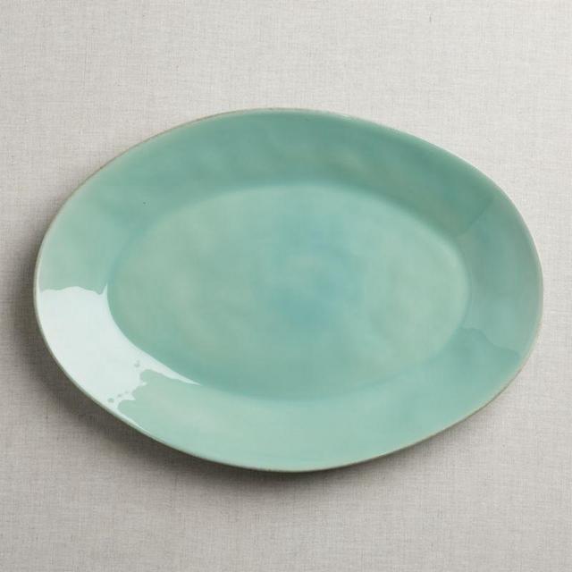 Marin Large Oval Platter - Color Aqua, 20"