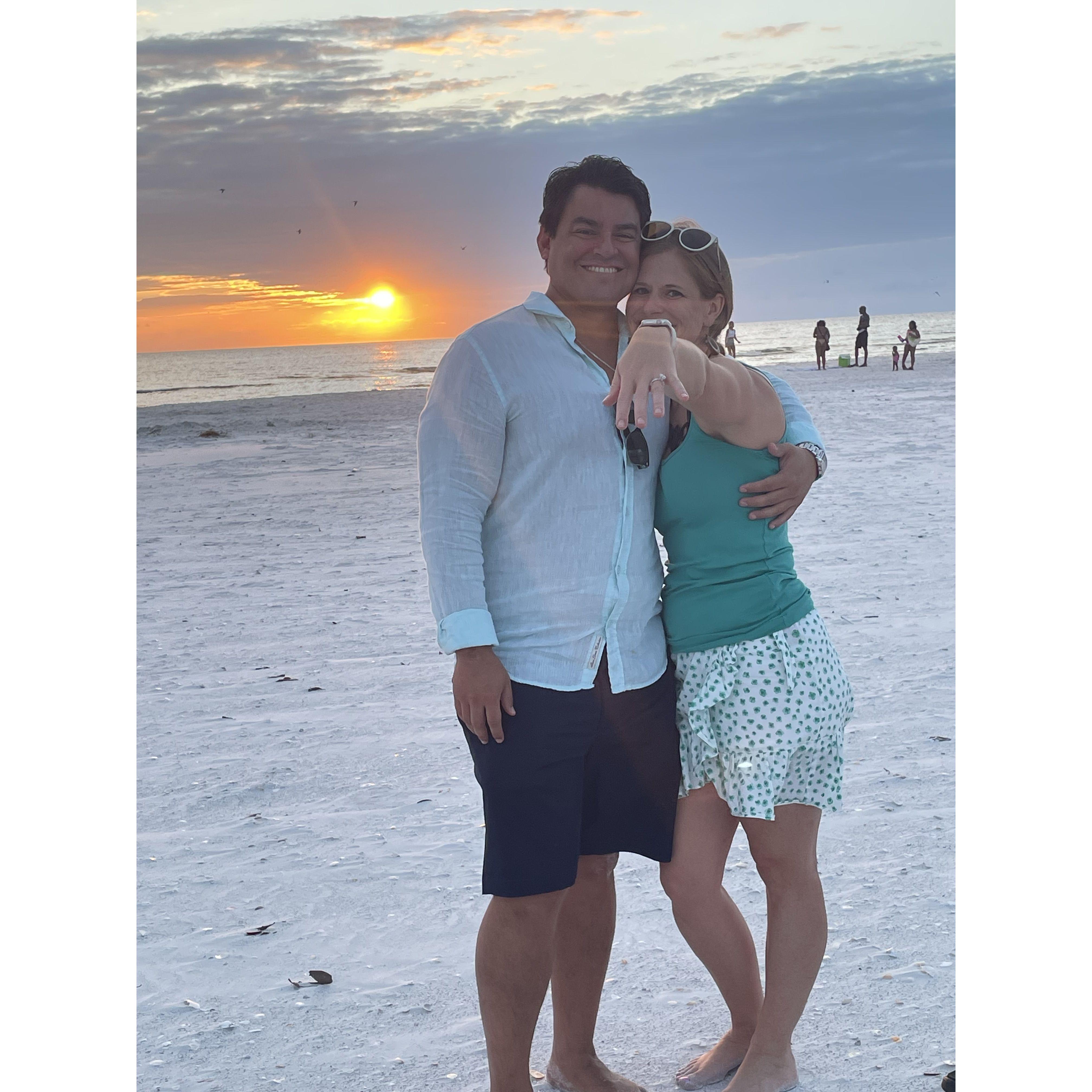 Sunset proposal (with flamingos!)