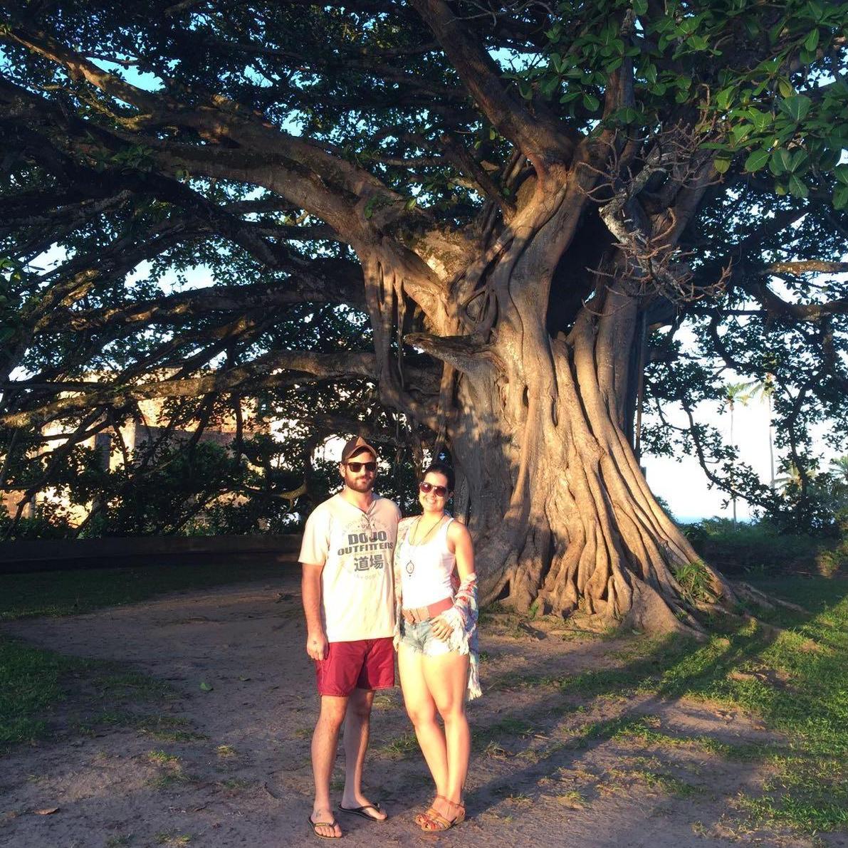 Another beautiful day in Brazil, when we saw the sunset and the moon rising in a castle's ruins