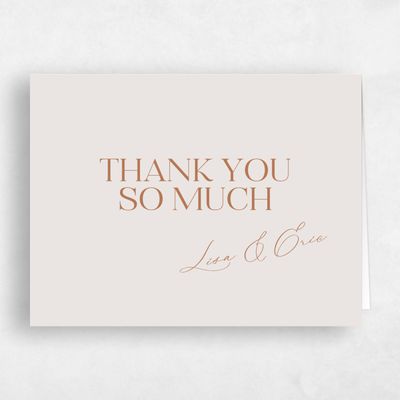 Tuscany, Beige Wedding Thank You - Menton Landscape