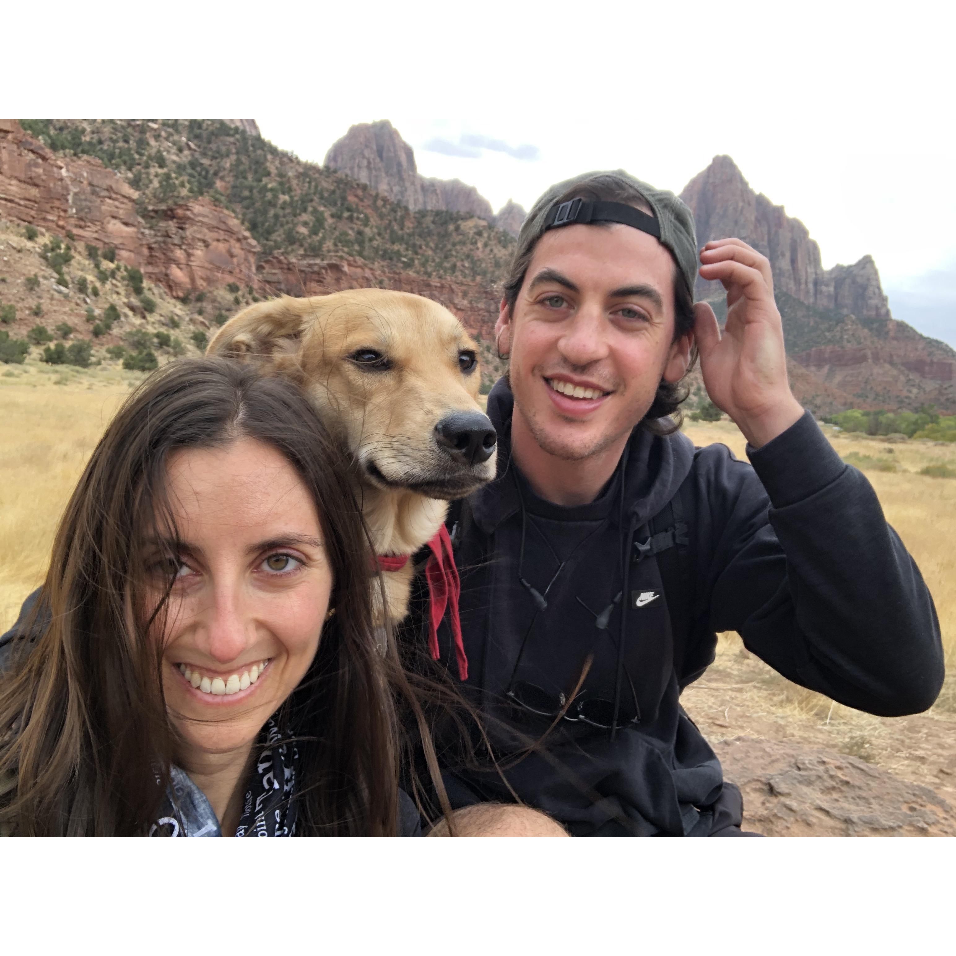 JJ Bittker & Hannah Manson (and Rusty) @ Zion Nat'l Park