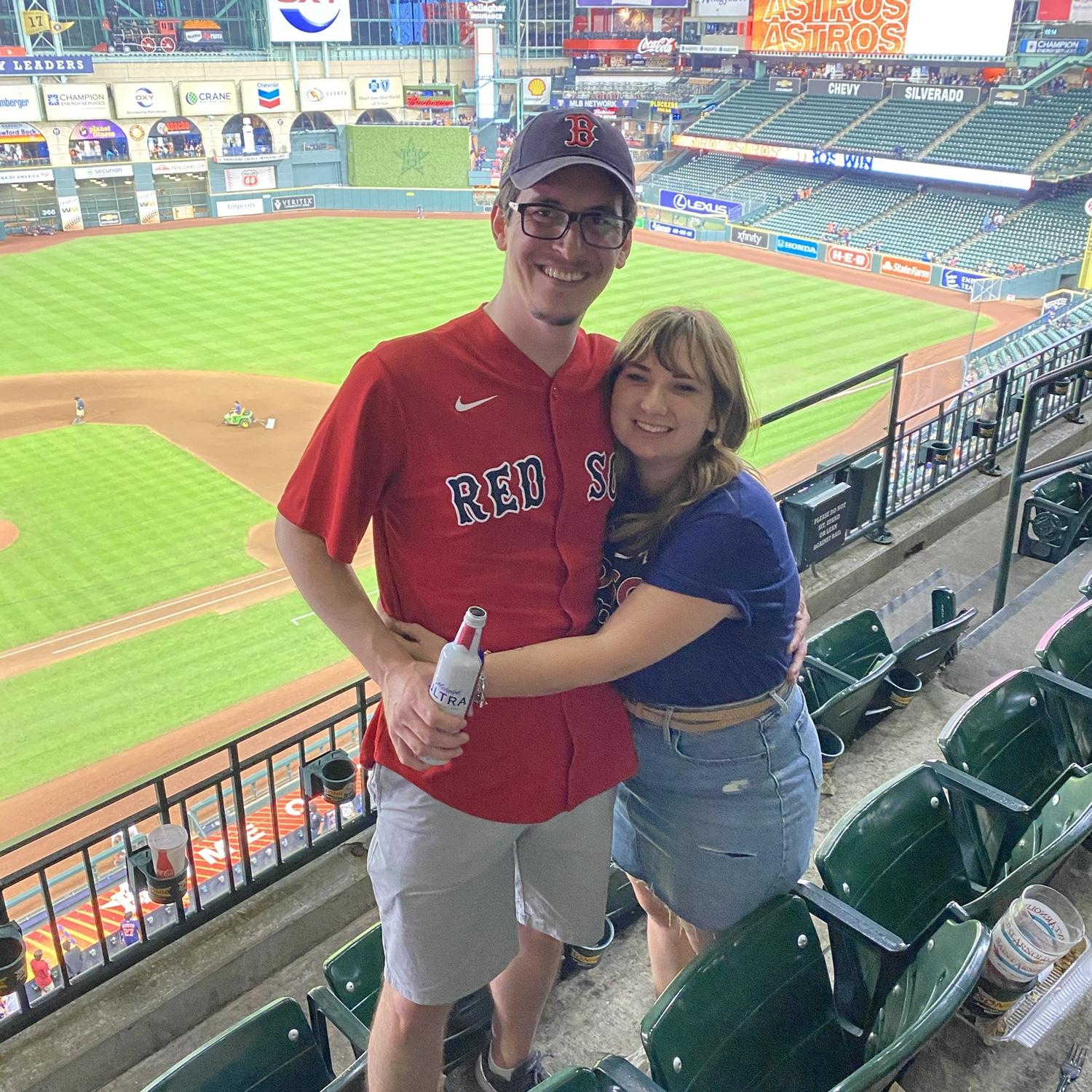 Our first Redsox game together! We waited for an hour after the game to meet the players, but only managed to get a wave from a few!