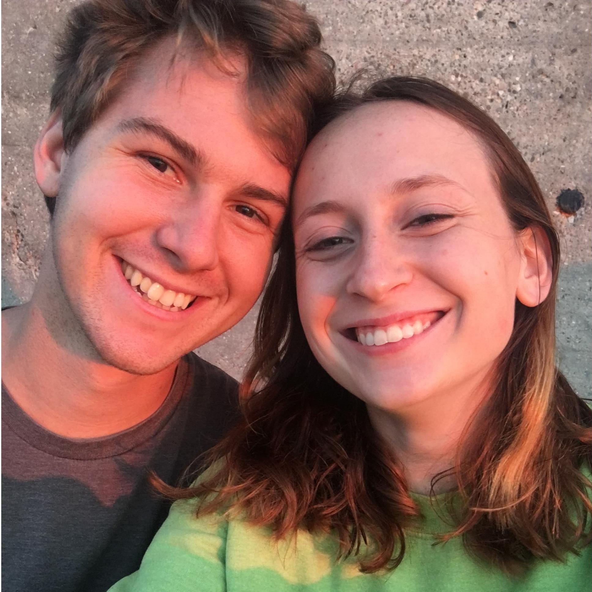 This was a few months after our one year anniversary in 2016, watching the sunset on the Grand Haven Pier