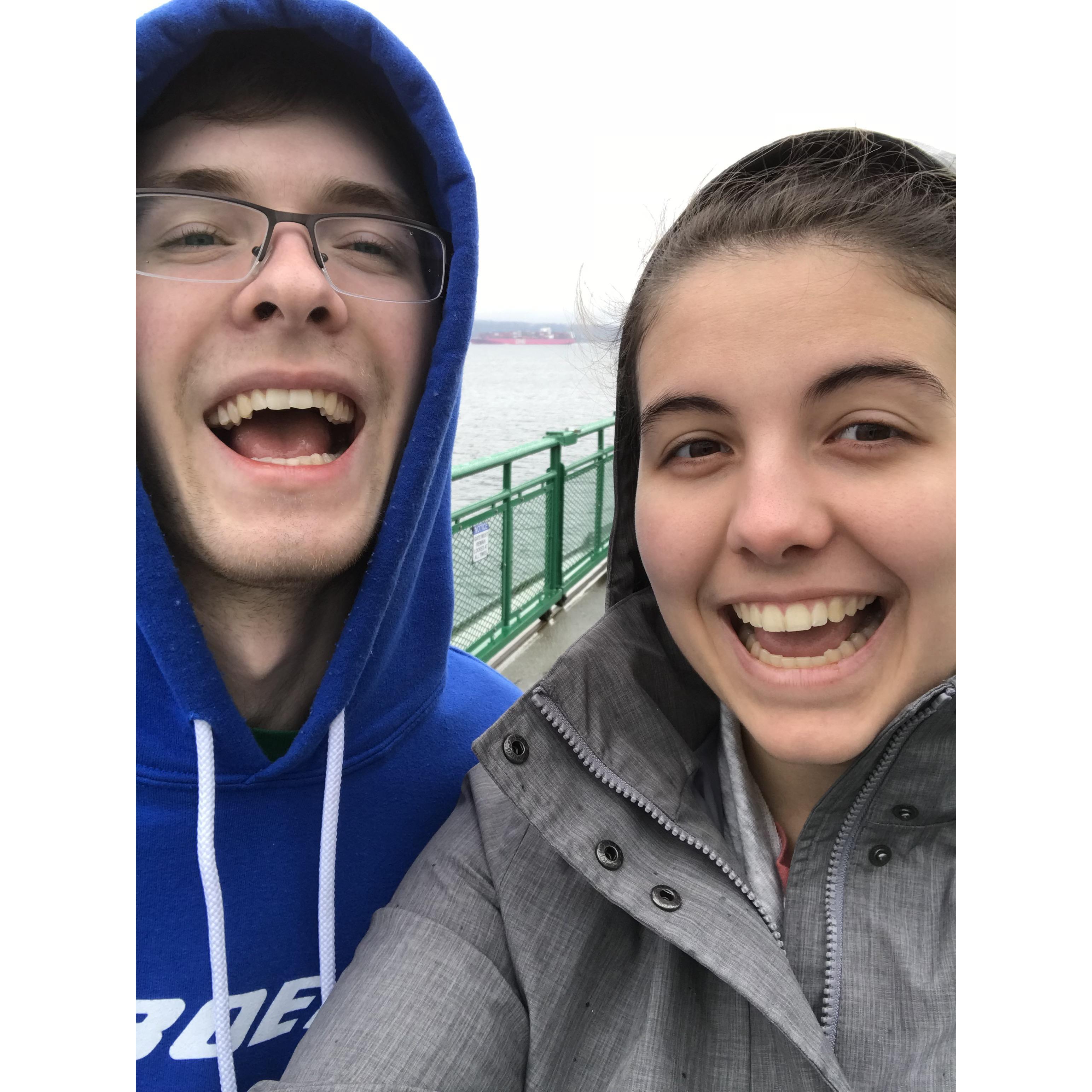 Our first ferry ride into Seattle.