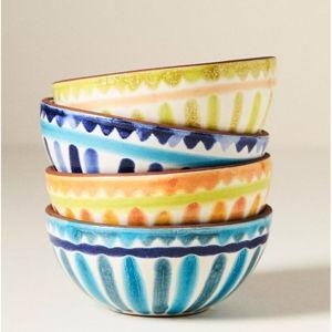 The Mediterranean Dish Glazed Terracotta Nut Bowls, assorted Set of 4